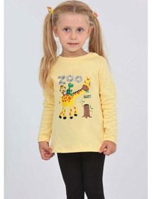 Resim Toontoy Kız Çocuk Zürafa Baskılı Sweatshirt Açık Sarı 