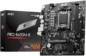 Resim MSI PRO B650M-B DDR5 AMD B650 AM5 Soket DDR5 6800+(OC) MHz mATX Anakart 
