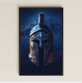 Resim Galaksi Temalı Savaş Miğferi Tasarımlı Şeffaf Pleksi Tablo 