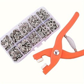 Resim 50 Set ile DIY El Sanatları, Giyim, Şapkalar ve Çantalar için Plastik Snap Düğme Pense, Dikişsiz Görünmez Snap Düğme Araçları, Kadın Snap Düğme Kurulum Kiti 