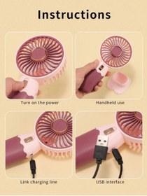 Resim qasul Sevimli Tasarımı Pille Çalışan Mini Kişisel Taşınabilir Vantilatör - USB Şarj Edilebilir Güçlü Fan 