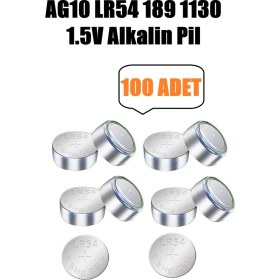 Resim Derwell 100 Adet 100'LÜ AG13/LR44/A76/357A/V13GA 10 Kartel Düğme Pil Hesap Makinesi/terazi/saat/oyuncak/garaj Pili Yuvarlak Pil 
