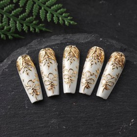 Resim Nail Stickers, Kabartmalı Üç Boyutlu Aşk Çizgileri ve Aşk Ağacı Oymaları ile, Fransız Nail Stickers, Tırnaklarınızı Daha Güzel Yapın 