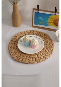 Resim Amerikan Hasır Servis Supla Örme Bambu 35cm Kahverengi 