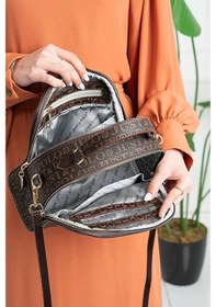 Resim Just Polo Kadın Çok Bölmeli Ayarlanabilir Askılı Lüks El Ve Omuz Çantası Shoulder Bag Kahverengi 