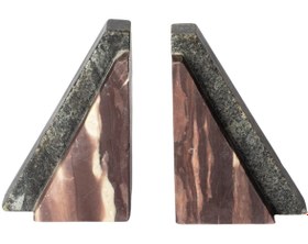 Resim Siyah Kahve Mermer Kitap Tutucu 