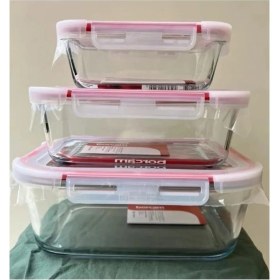 Resim Özbience 3'lü Borcam Saklama ve Fırın Kabı Seti, 780CC, 1800CC, 3350CC 