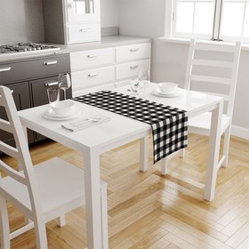 Resim Siyah Beyaz Kare Runner | Pufaloji 