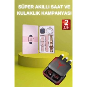 Resim Pileli Store Powerbank Özellikli Bluetooth Kulaklık ve Nabız Ölçer Akıllı Saat Bileklik Hediyeli 