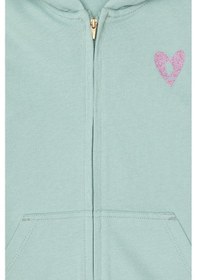 Resim U.S. Polo Assn. Kız Çocuk Su Yeşili Fermuarlı Basic Sweatshirt 50296390-VR048 