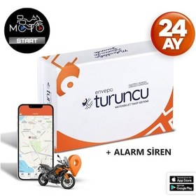 Resim Motostart Turuncu Motosiklet Takip Sistemi 24 Ay + Siren 