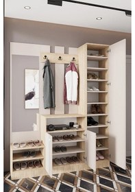 Resim Evora 16 Modern Portmanto Askılı Vestiyer Vizon - Lefkas Vizon 