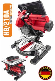 Resim Lieber German Makstar 1100 Watt 210 Mm Bakır Sargılı Motor Alttan Üstten Tablalı Tezgah Üstü Gönye Kesme Makinesi 