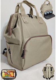 Resim Bebek Bakım Çantası Organizatör Anne Bebek Bakım Sırt Çantası Kahverengi 