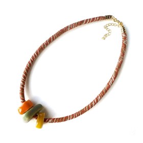 Resim Twister Choker - Turuncu-Yeşil 