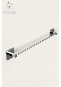 Resim Atacı Yapışkanlı Gümüş Uzun Havluluk Pratik Ve Şık Banyo Mutfak Havluluk Krom 