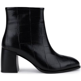 Resim Tamer Tanca Kadın Suni Deri Siyah Kroko Topuklu Bot 1162 945 Bn Bot Sk25-26 Sıyah Kroko Siyah Krako 