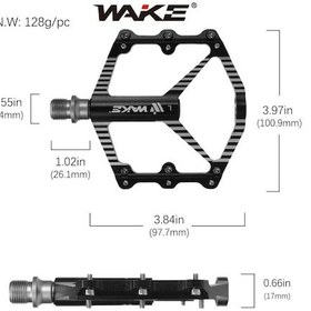 Resim Wake Alüminyum Gri Rulmanlı Cr-mo Mil Geniş Bisiklet Pedalı 