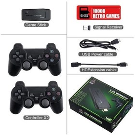 Resim Kablosuz Ekleme 64g-retro Video Oyun Konsolu 2.4g Kablosuz Konsol Oyun Çubuğu 4 K 10000 Hd Tv Retro Oyunlar Taşınabilir Oyun Konsolu Ps1/gba/md 