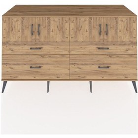Resim Kronos Konsol 2 Raflı 4 Çekmeceli 4 Kapaklı 176x59x99 Çam-çam Çam-çam 
