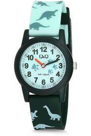 Resim Q&Q Çocuk Unisex Yeşil Dinozor Desenli Su Geçirmez Çocuk Kol Saati 