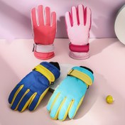Resim 1 adet Çocuk Kış Spor Eldiveni - Peluş Astarlı, Kaymaz Tutuş, Sıcak ve Rahat, Dış Mekan Aktiviteleri, Bisiklet, Kayak için - Erkek ve Kız Çocukları için İdeal Hediye, Şükran Günü, Noel, Cadılar Bayramı, Kış Spor Ekipmanları için Mükemmel | Canlı Renk Eldivenler | Dayanıklı Çocuk Eldivenleri 
