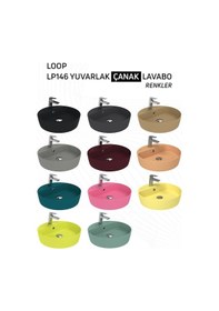 Resim Creavit Loop LP146-00MB00E Masa Üstü Çanak Lavabo Extra Mat Beyaz 45 CM 