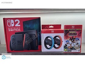 Resim Nintendo Switch 2 + Sonic X Shadow + Wheel Direksiyon + TAKAS !! 