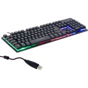 Resim Hello HL-18744 USB Kablolu Metal Kasa Mekanik Hisli Rgb Işıklı Oyuncu Gaming Klavye 