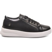 Resim AYAKMOD Siyah Beyaz Bağcıklı Hafif Deri Kadın Spor Ayakkabı 201 G 