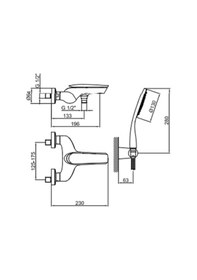 Resim İtalyan Webert-aria Tek Kollu Duş Bataryasi -spi Ral Hortum-elduşu Dahi L Krom 