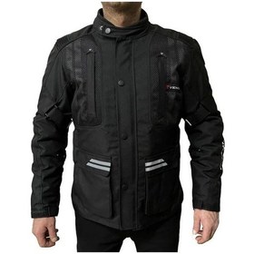 Resim Motosiklet Montu Tourex 4 Mevsim Ce Sertifikalı Long Touring Motorcu Mont Siyah 