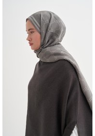 Resim Carell Grace Monogram Floş Şal Gri Çok Renkli 