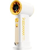 Resim Dijital Ekranlı El Tipi Vantilatör Usb Şarj Edilebilir Yüksek Hızlı Sarı, 