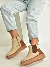 Resim fox SHOES V555115103 Hakiki Deri Kalın Tabanlı Kadın Bot 
