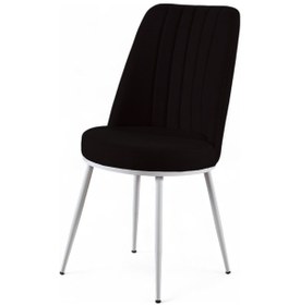 Resim Gold Sandalye - Soho Siyah - Metal Beyaz Ayak 