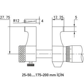 Resim Fett 25-50 mm Asimeto Dijital İç Çap Mikrometresi AS-207020 