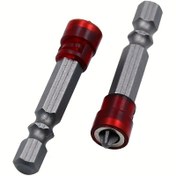 Resim 1/3 adet Manyetik Phillips Çapraz Tornavida Uçları Seti 1/4 İnç Hex Shank Alçıpan Kuru Duvar Elektrikli Güç Sürücü Uç Seti 
