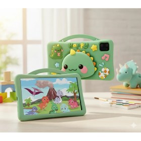 Resim 5g Wifi Android 13 Çocuk Tableti – Ön & Arka Kameralı, Eğitim ve Oyun Için Kılıflı Tablet Yeşil 