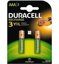 Resim DURACEL ŞARJLI .AAA 2Lİ 750MAH PİL 