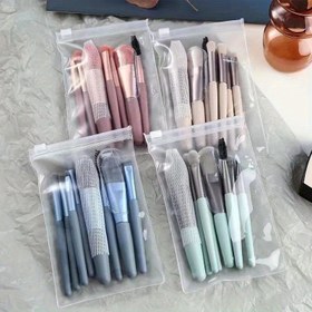 Resim Yeni 8 Parça Makyaj Fırça Seti: Kapatıcı, Allık, Gevşek Pudra, Göz Farı, Aydınlatıcı, Fondöten Fırçaları - Viskon Fırça Başlıkları ve ABS Plastik Saplar ile Güzellik Araçları 
