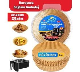Resim Papro Airfryer Pişirme Kağıdı,fritöz Yağlı Kağıdı Tek Kullanımlık Fırın,fritöz Pişirme Kağıdı 25'li 