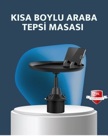 Resim Mey İthalat Araç İçi 360 Ayarlanabilir Bardaklık Tepsisi Geniş Yüzeyli Ve Telefon Standlı 