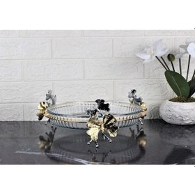 Resim Atabey Home Kelebek Ayak Yuvarlak Borcam Tepsi-25 Cm 