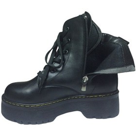 Resim Ortopedikal Womenly Style 2001 Kadın Siyah Bot Suni Deri Bağcıklı Siyah 