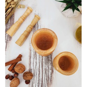 Resim Montesev El Yapımı Ahşap Havan Sarımsak Döveceği Takımı 2'li Lüx 8'lik - 10'luk 