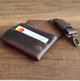 Resim Sumerian Leather Craft Minimalist Deri Cüzdan 