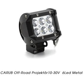 Resim Ahmet Otomotiv Off-road Projektör 6 Led Çakarlı Beyaz 12v-24v 