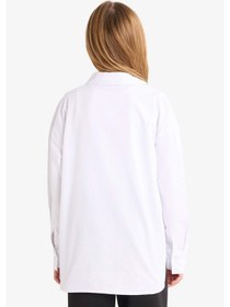 Resim Defacto Kız Çocuk Okula Dönüş Regular Fit Oxford 2li Uzun Kollu Gömlek F9954a825auwt34 Beyaz 