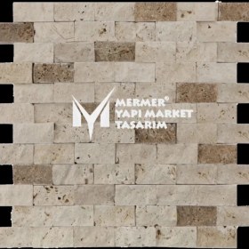 Resim Mym Mermer Yapı Market İkili Mix Traverten Patlatma Mozaik 